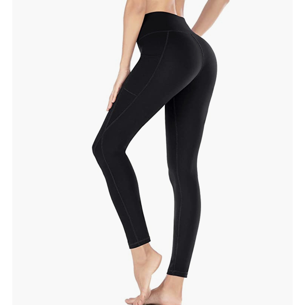 NEW Heathyoga Black High Waisted Yoga Workout Leggings Pants with Pockets | XXL - Picture 2 of 7